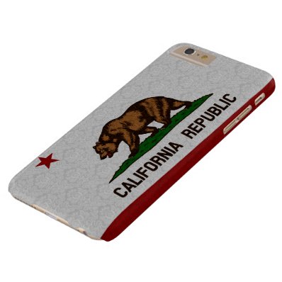 Vintage Damask Flag of California Republic Pattern Barely There iPhone 6 Plus Case