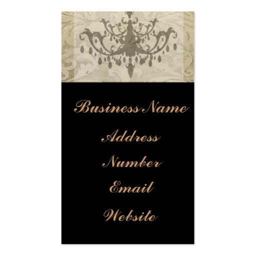 Vintage Damask Glamorous Diva business card design (back side)