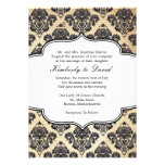 Vintage Damask Label Wedding Invitation invitations