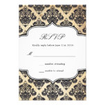 Vintage Damask Label Wedding Response Card invitations