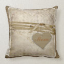 Vintage Damask Love Paper & Hearts Mom Pillow