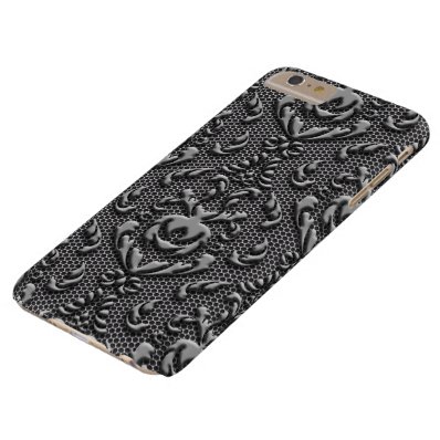 Vintage Damask Pattern Metal Look Barely There iPhone 6 Plus Case