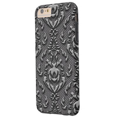 Vintage Damask Pattern Metal Look Tough iPhone 6 Plus Case