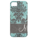 Vintage Damask Pattern with Monogram iPhone 5 Covers