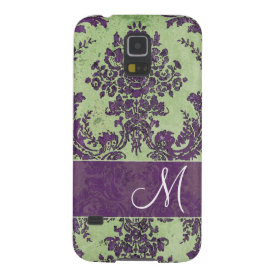 Vintage Damask Pattern with Monogram Cases For Galaxy S5