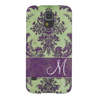 Vintage Damask Pattern with Monogram Cases For Galaxy S5