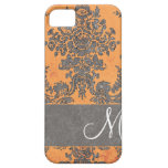 Vintage Damask Pattern with Monogram iPhone 5 Covers
