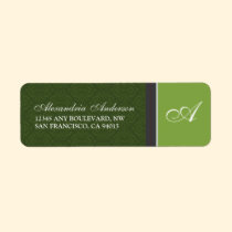 Vintage Damask Return Address Label (olive) labels