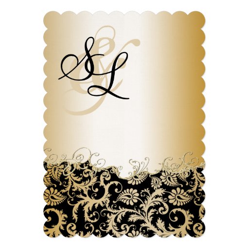 Vintage Damask Romantic Swirl Custom Announcement