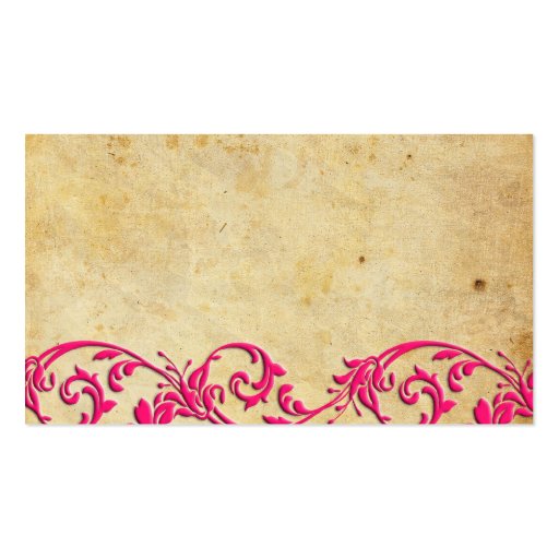 Vintage Damask Swirl Wedding Placecards Business Card (back side)