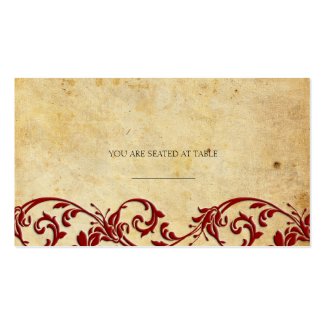 Vintage Damask Swirl Wedding Placecards Business Card