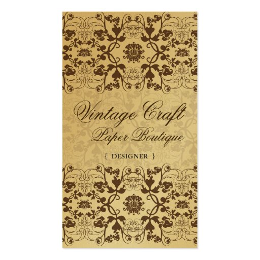 Vintage Damask Swirls Lace Floral Profile Card Business Card Templates (front side)