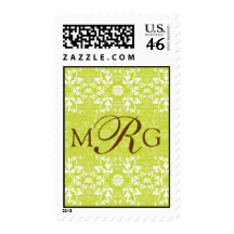 Vintage Damask Swirls Lace Wedding Monogram Stamps