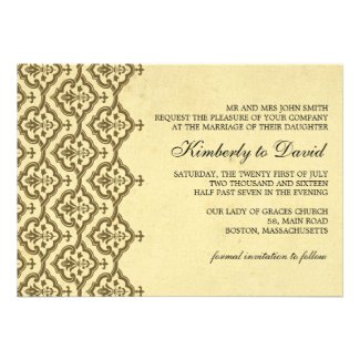 Vintage Damask Wedding Invitation