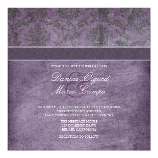 Vintage Damask Wedding Invitations