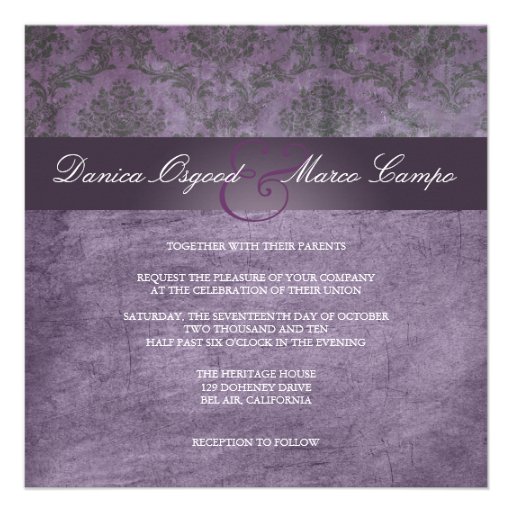Vintage Damask Wedding Invitations