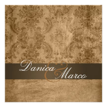 Vintage Damask Wedding Invitations