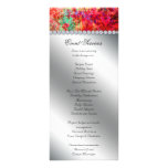 Vintage Damask Wedding Rack Cards Red Silver