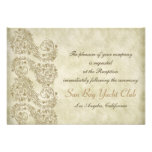 Vintage damask Wedding Reception cards invitations
