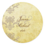 Vintage Damask wedding stickers