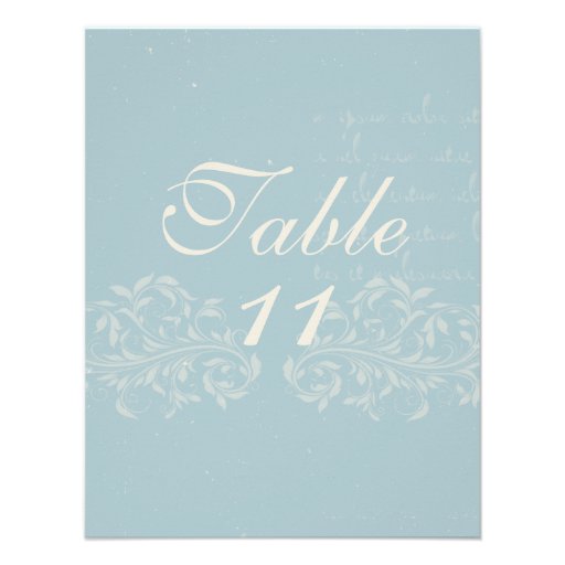 Vintage Damask Wedding Table Numbers Personalized Invitation