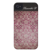 Vintage Damask Wine, Personalized iPhone Case Case-mate Iphone 4 Cases