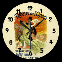 Vintage Dance Hall Carnaval Poster Art wall clocks