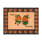 Vintage Dancing Jack o' Lanterns postcard