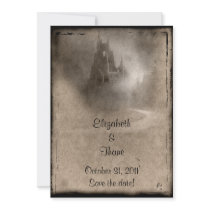 Vintage Dark Castle Gothic Wedding Personalized Invitations