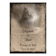 Vintage Dark Castle Gothic Wedding Personalized Invitations