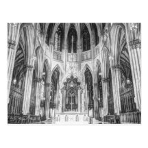 Vintage dark romantic vampire Gothic church Post Card