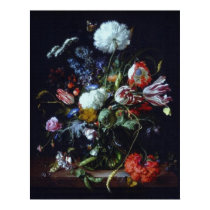 Vintage de Heem Flowers In Vase Poster posters by orglioness Vintage de Heem Flowers In Vase Poster posters