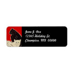Vintage Deco style Cats Black & Wht address Labels