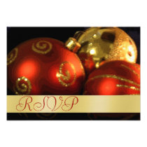 Vintage Decorations Holiday Gold RSVP Invitation