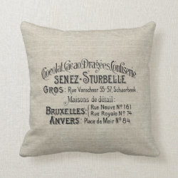 Vintage Decorator Pillow w/French Chocolate Ad