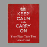 Vintage Deep Red Distressed Keep Calm and Carry On Flyers