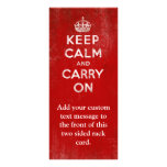 Vintage Deep Red Distressed Keep Calm and Carry On rack cards
