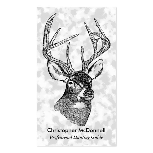 Vintage deer art graphic business cards (back side)