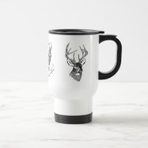 Vintage deer art graphic coffee mugs