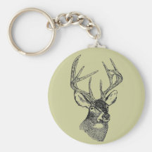 Vintage deer art graphic keychain