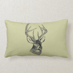 Vintage deer art graphic pillows