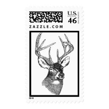 Vintage deer art graphic stamps