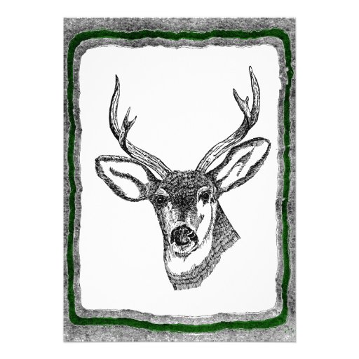 Vintage Deer art retirement invitation template