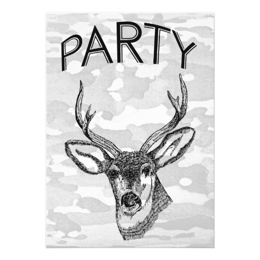 Vintage Deer Hunting graphic Personalized Invites