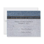 Vintage Denim Jeans Wedding RSVP Custom Invitations