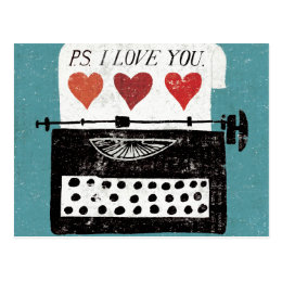 Vintage Desktop - Typewriter Postcard