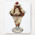 Vintage Dessert; Ice Cream Sundae with Cherry Mouse Pads