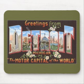 Vintage Detroit Postcard Mousepad mousepad