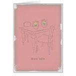 Vintage Dinner table - pink Greeting Card