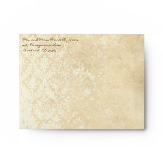 Vintage Distressed Aged Damask Envelopes envelope